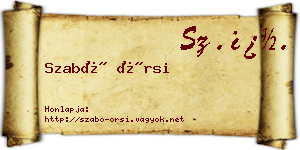 Szabó Örsi névjegykártya