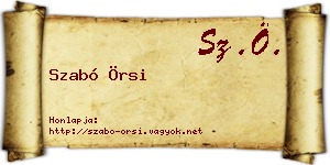 Szabó Örsi névjegykártya